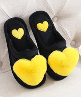 Schicke Hausschuhe mit Herz-Spleißen, rosa, flauschige Wolle gefüttert